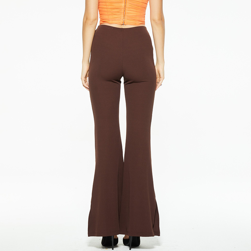 Sexy stretch high waist slit flared pants