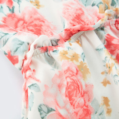 Bright floral print halterneck dress