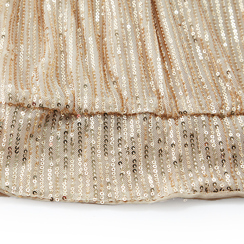 Commuter round neck sequined long sleeve top