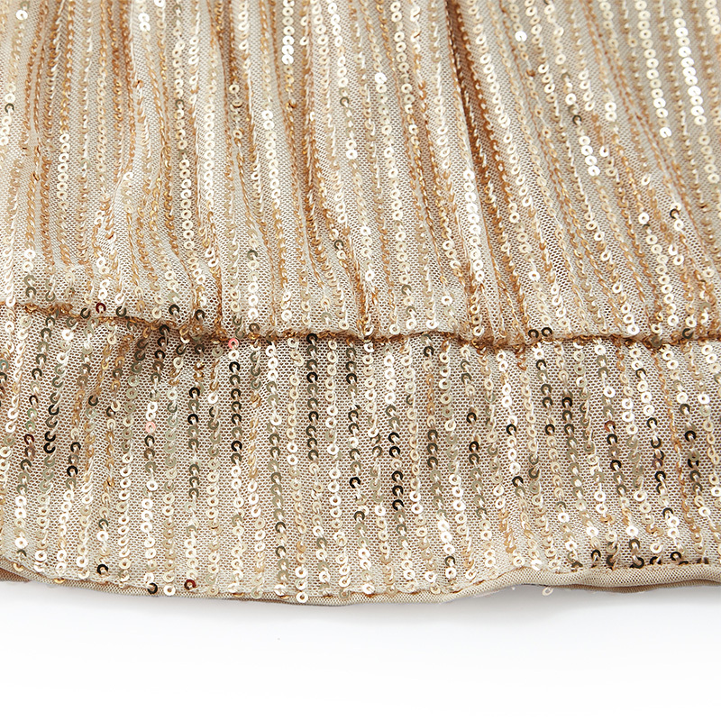 Commuter round neck sequined long sleeve top