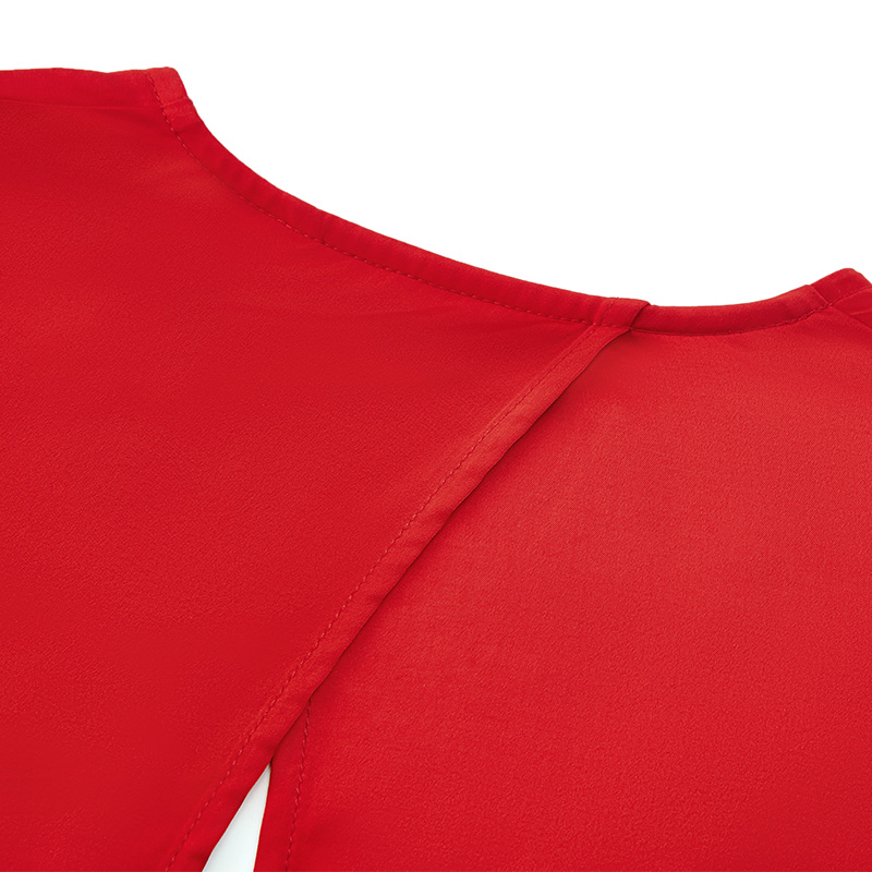 New design sexy Red Knotted Backless Long Sleeve Top