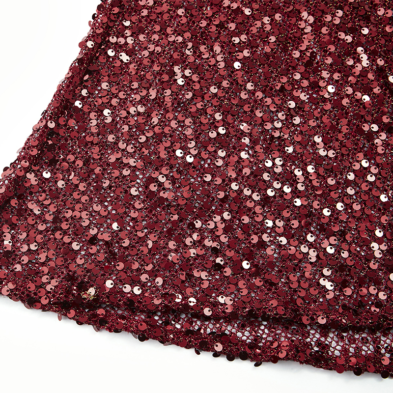 Temperament V-neck sequin fishtail suspender dress