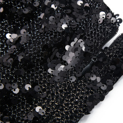 Sexy black mesh sequin strapless butt-covering dress