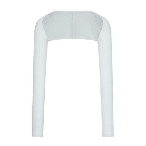 Casual white long-sleeved waistcoat