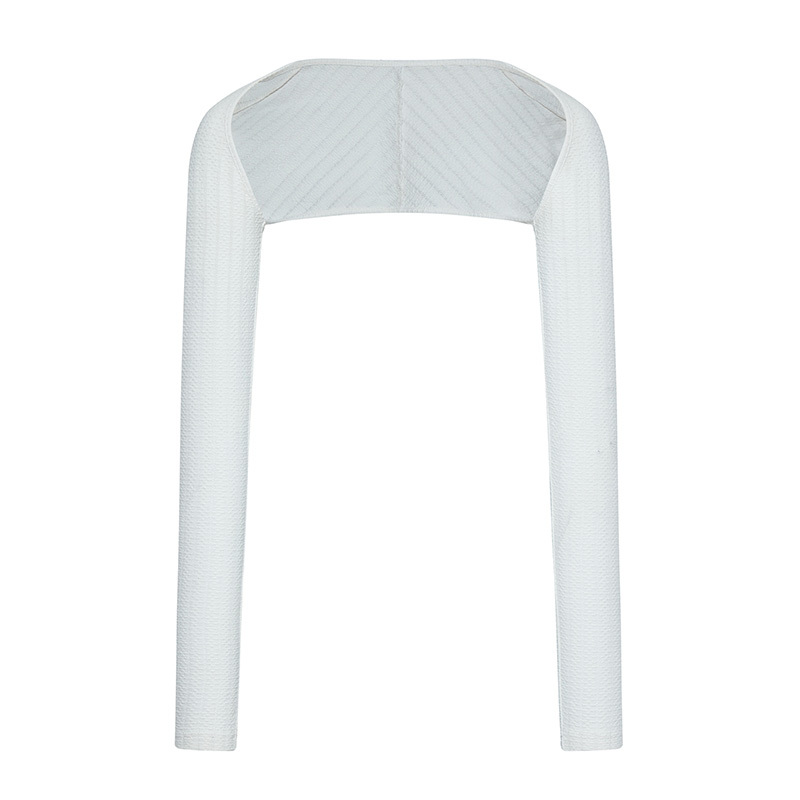 Casual white long-sleeved waistcoat