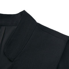 Elegant black v-neck sleeveless button dress