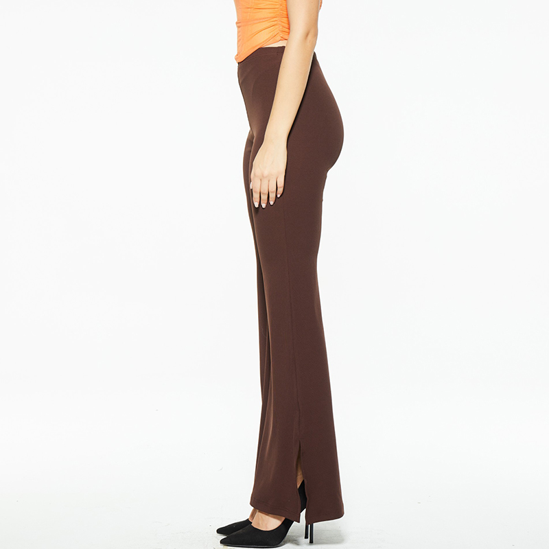 Sexy stretch high waist slit flared pants