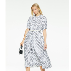 New design casual printed long shirt dress