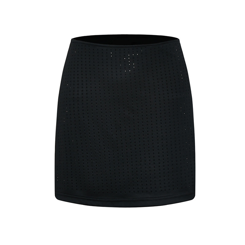 Sexy black mesh stretch hip skirt