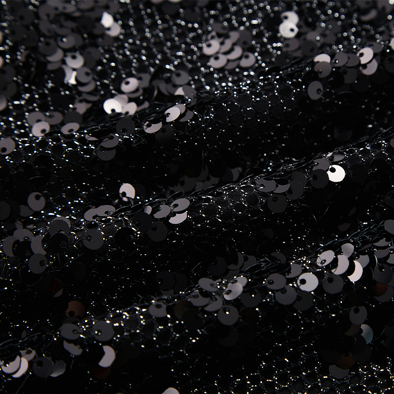 Sexy black mesh sequin strapless butt-covering dress