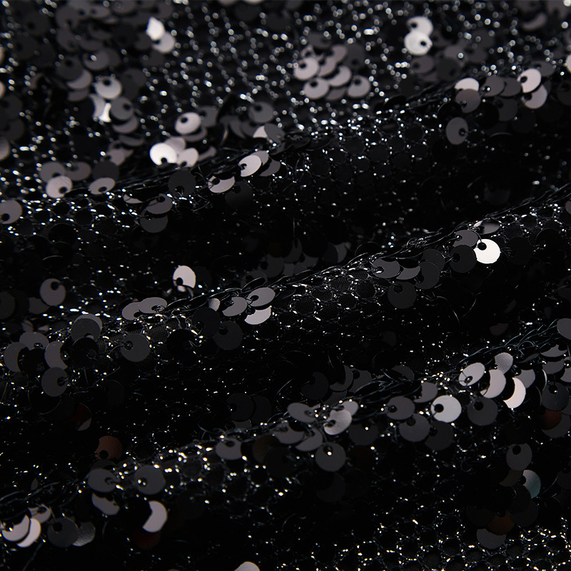 Sexy black mesh sequin strapless butt-covering dress