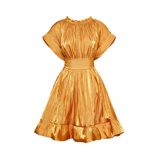 Commuter round neck elastic strap dress