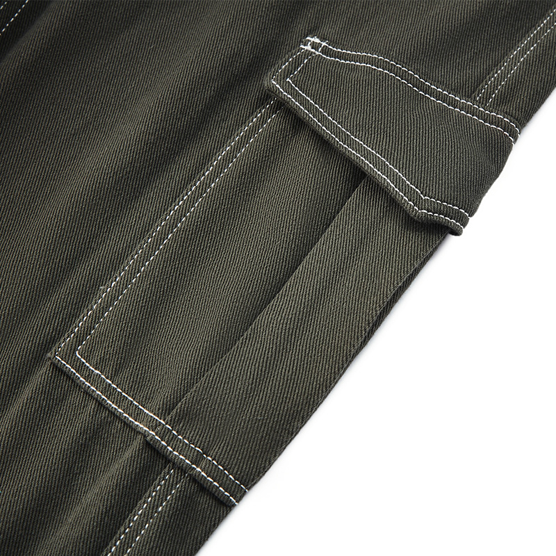 New design street black big pocket jeans
