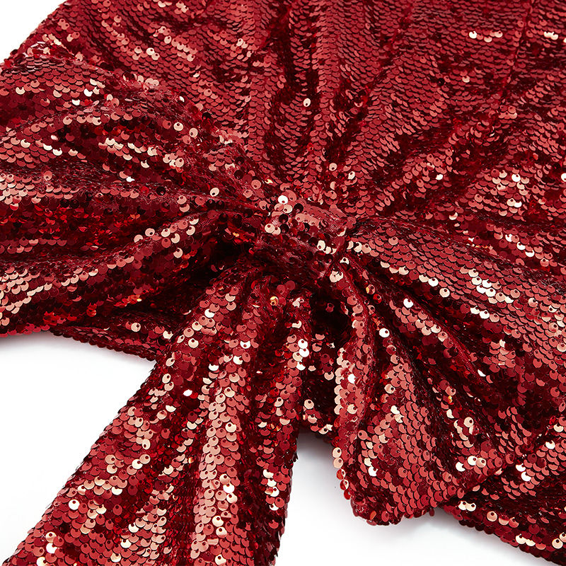 Premium Sexy Red Sequined Tube Top Trailing Party Dress