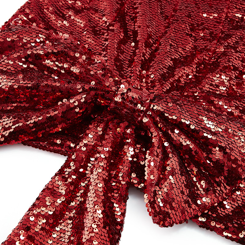 Premium Sexy Red Sequined Tube Top Trailing Party Dress