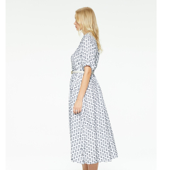 New design casual printed long shirt dress