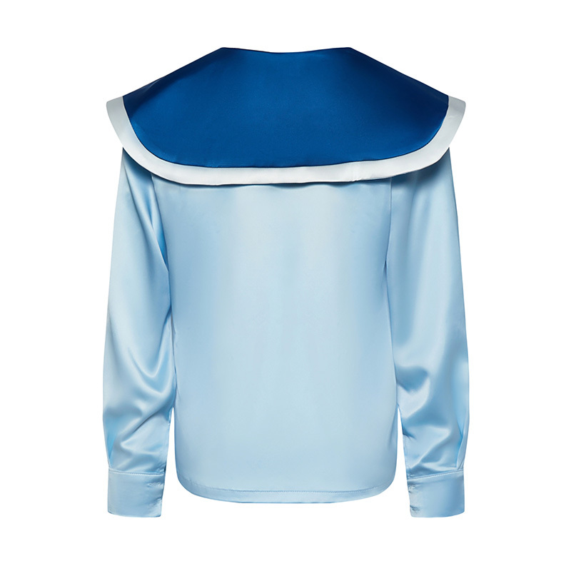OEM Stylish Navy Collar Blue Shirt