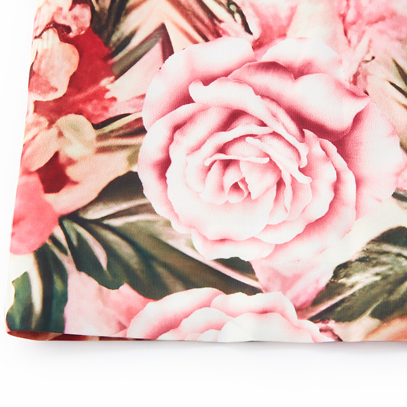 Bright floral print drawstring pleated maxi skirt