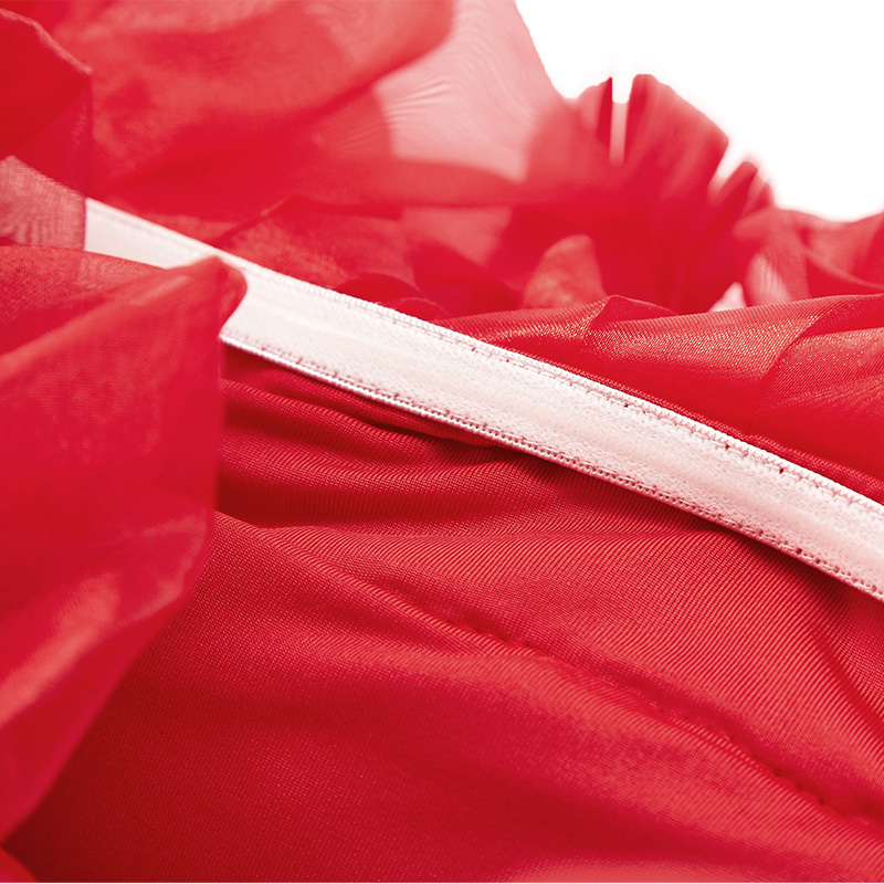 New design Red floral feather hip skirt