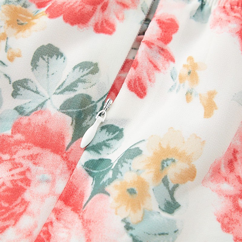 Bright floral print halterneck dress