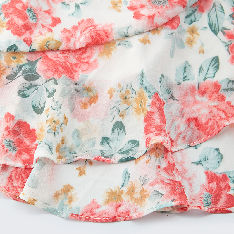 Bright floral print halterneck dress