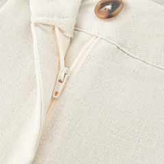 Temperament solid color linen high waist suit pants