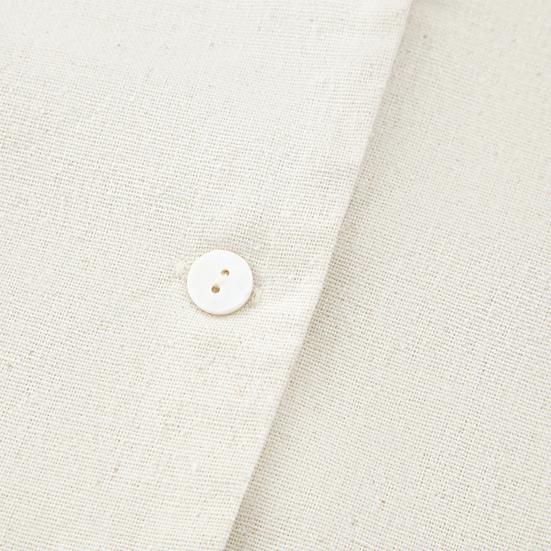 Temperament solid color linen sleeveless V-neck vest
