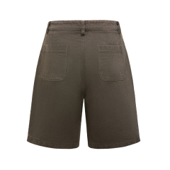 Vintage Brown Raw Edge Short Jeans