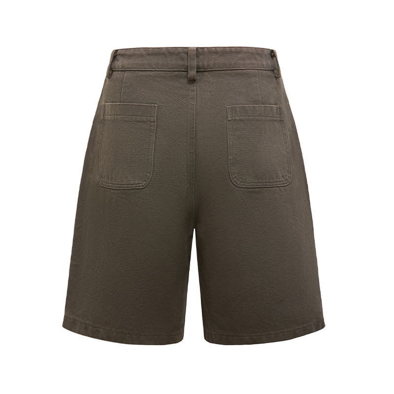 Vintage Brown Raw Edge Short Jeans