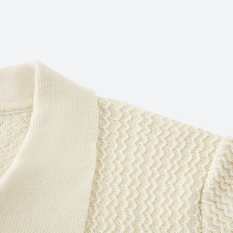 OEM Beige Shirt Collar Knit Sweater