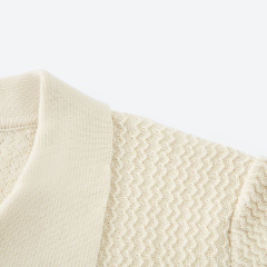 OEM Beige Shirt Collar Knit Sweater