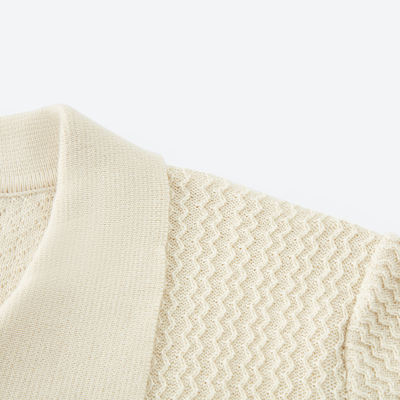 OEM Beige Shirt Collar Knit Sweater