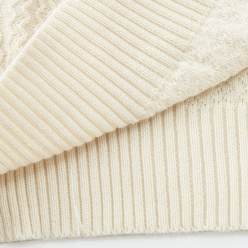 OEM Beige Shirt Collar Knit Sweater