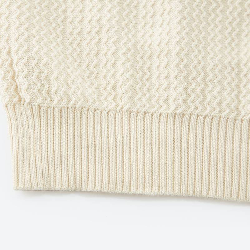OEM Beige Shirt Collar Knit Sweater