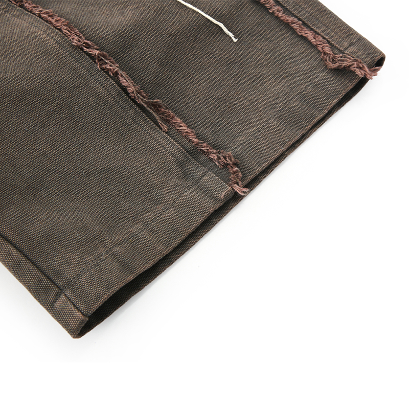 Vintage Brown Raw Edge Short Jeans