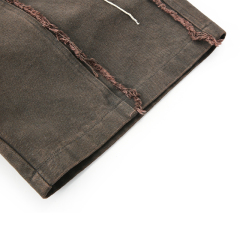 Vintage Brown Raw Edge Short Jeans