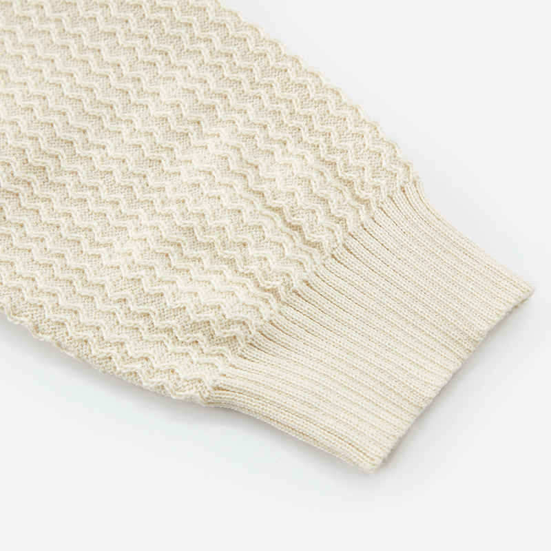 OEM Beige Shirt Collar Knit Sweater