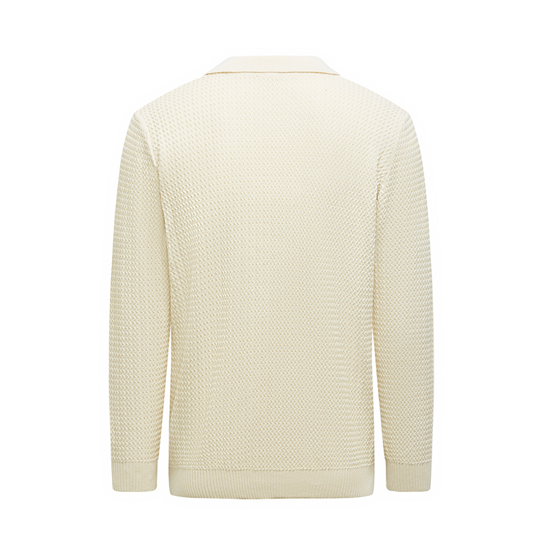 OEM Beige Shirt Collar Knit Sweater