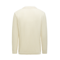 OEM Beige Shirt Collar Knit Sweater