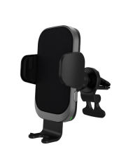 High-end Fabric Material 15W Auto-Clamp Clips Fast Wireless Car Charger Holder For With Cool Fan