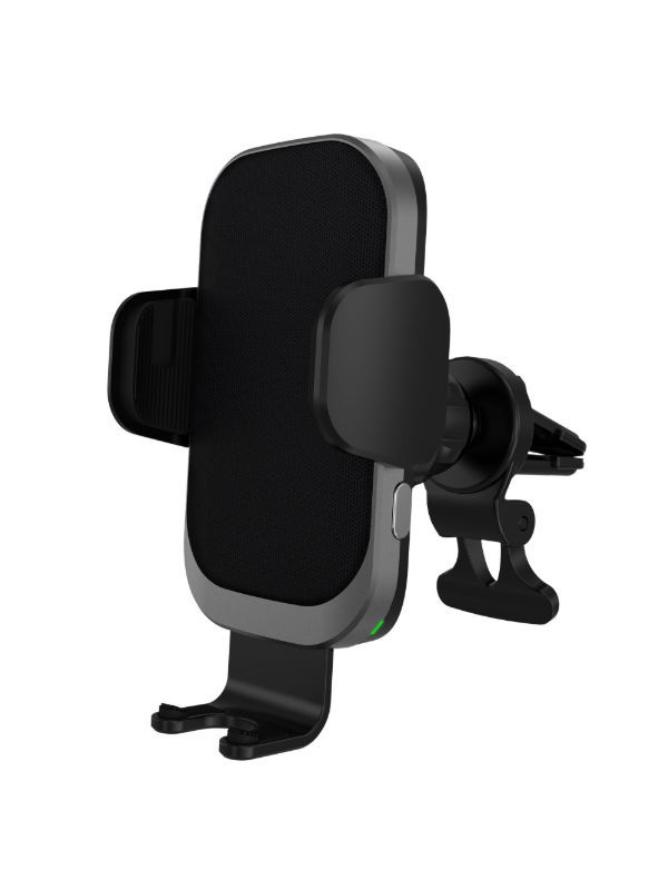 High-end Fabric Material 15W Auto-Clamp Clips Fast Wireless Car Charger Holder For With Cool Fan