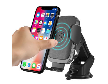 Classic Hot sale Auto-clamp Clips Qi 10W 15W Fast Wireless Car Charger Holders In US EU