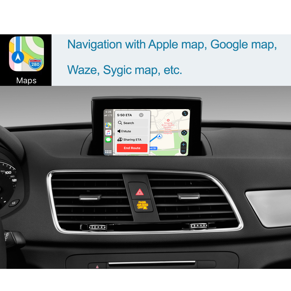 Wireless Apple CarPlay Android Auto Interface for Audi A1 20132018, Q3 20142018, with Mirror
