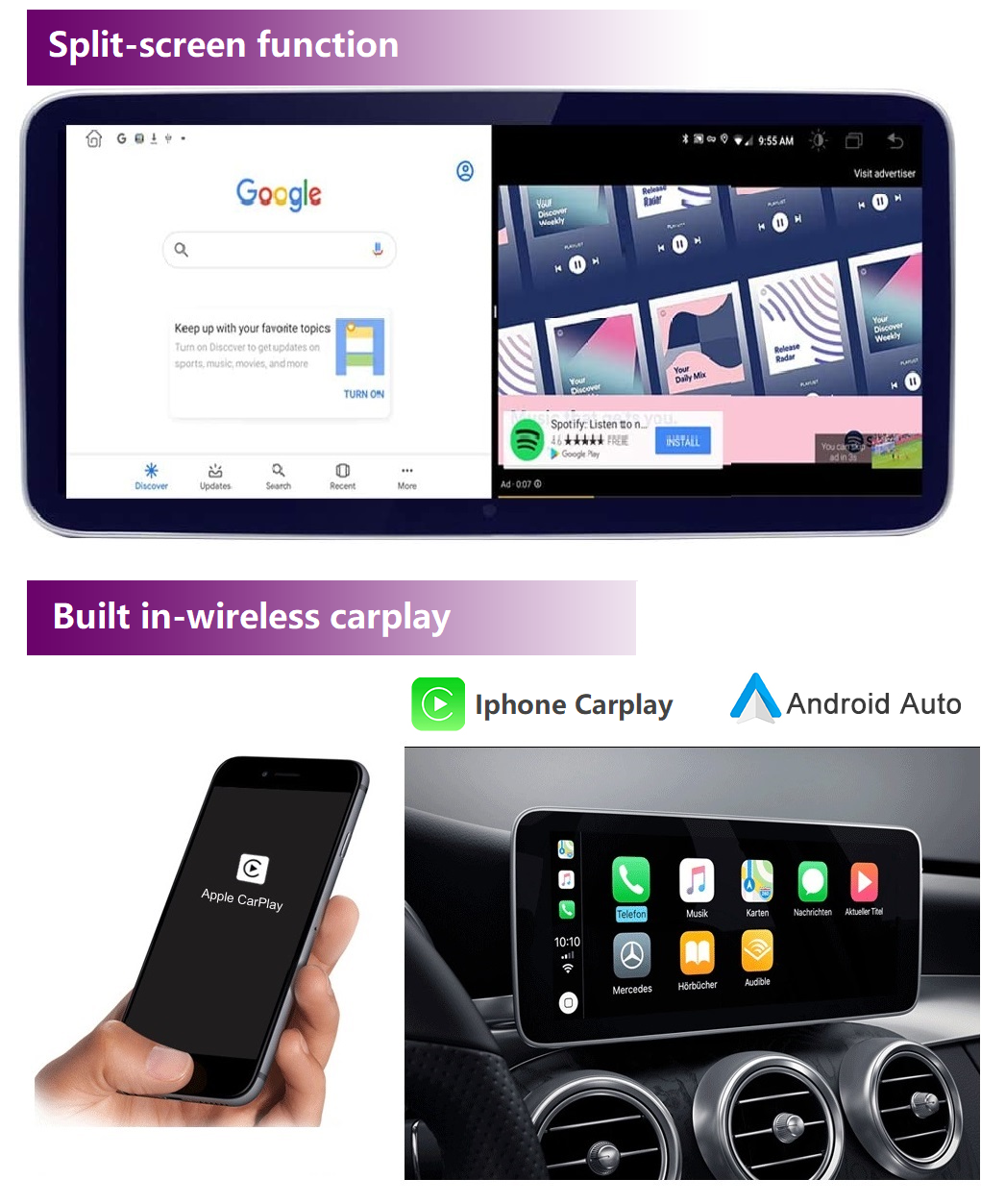 Android 11 For Mercedes Benz C GLC V 2014-2019