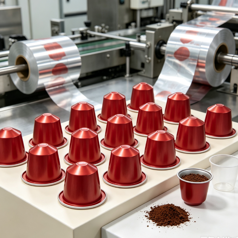Eco Friendly Plastic Free Aluminum Coffee Capsule for Espresso Pod Cup