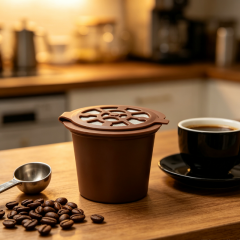 Reusable Coffee Capsule Cup PP Stainless Steel Refillable Coffee Pod Compatible with Nespresso Machine