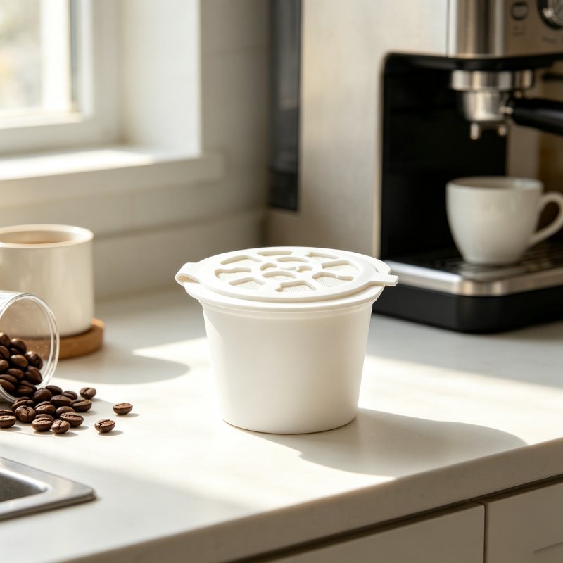 Reusable Coffee Capsule Cup PP Stainless Steel Refillable Coffee Pod Compatible with Nespresso Machine