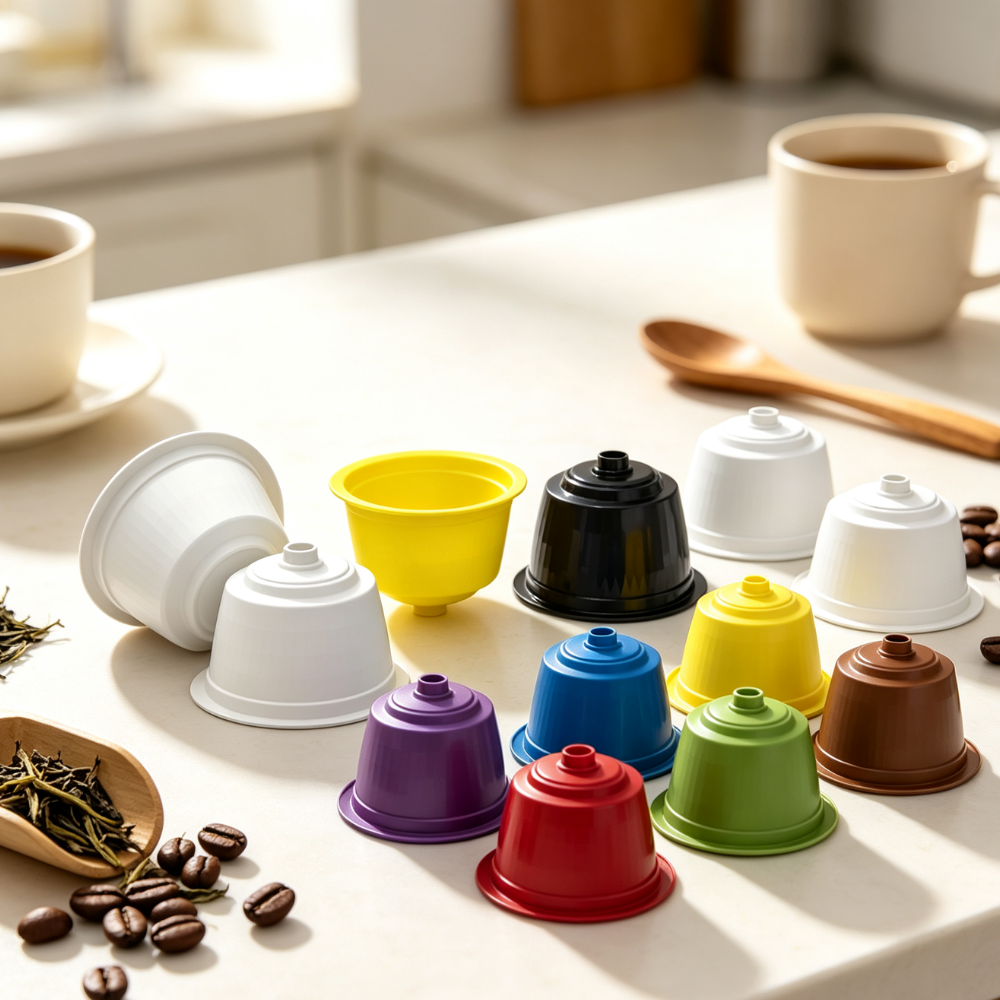 Single Serve Food Grade Aluminum Empty Coffee Capsule Pods Small Cup Compatible with Dolce Gusto