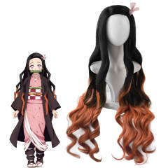 Demon Slayer Kimetsu no Yaiba Nezuko Kamado Cosplay Wig