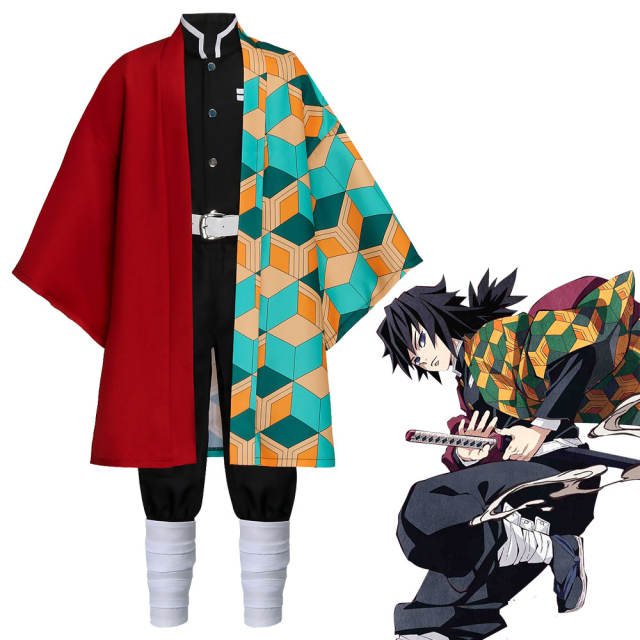 Hallowcos Kids Demon Slayer Kimetsu no Yaiba Tomioka Giyuu Cosplay Costume